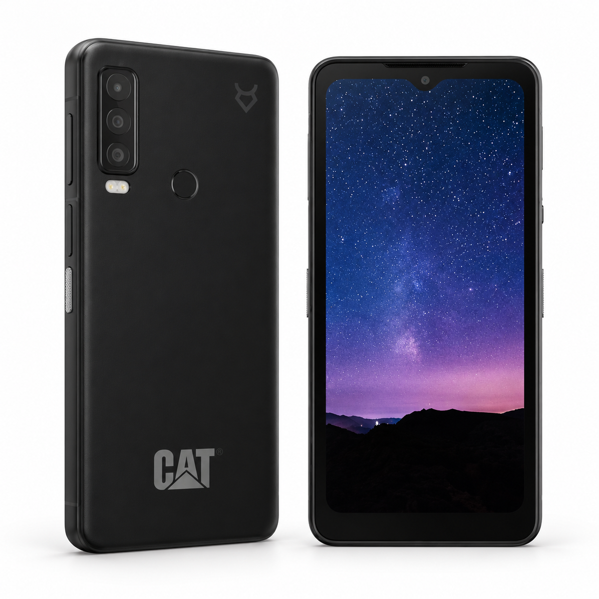 CAT S75 128GB — New Black — front and rear studio views