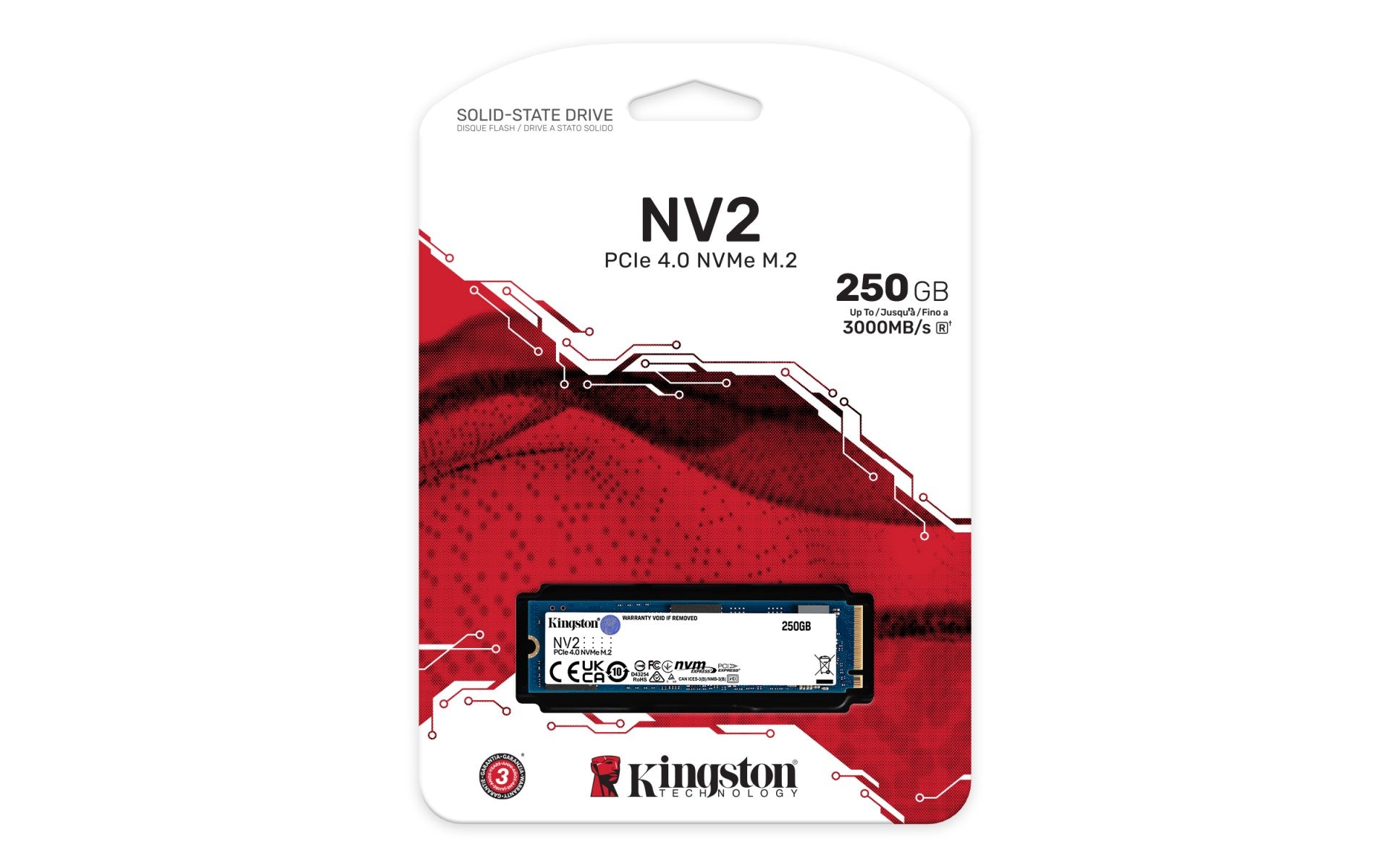 KINGSTON 250GB NV2 M.2 2280 PCIe 4.0 NVMe SSD