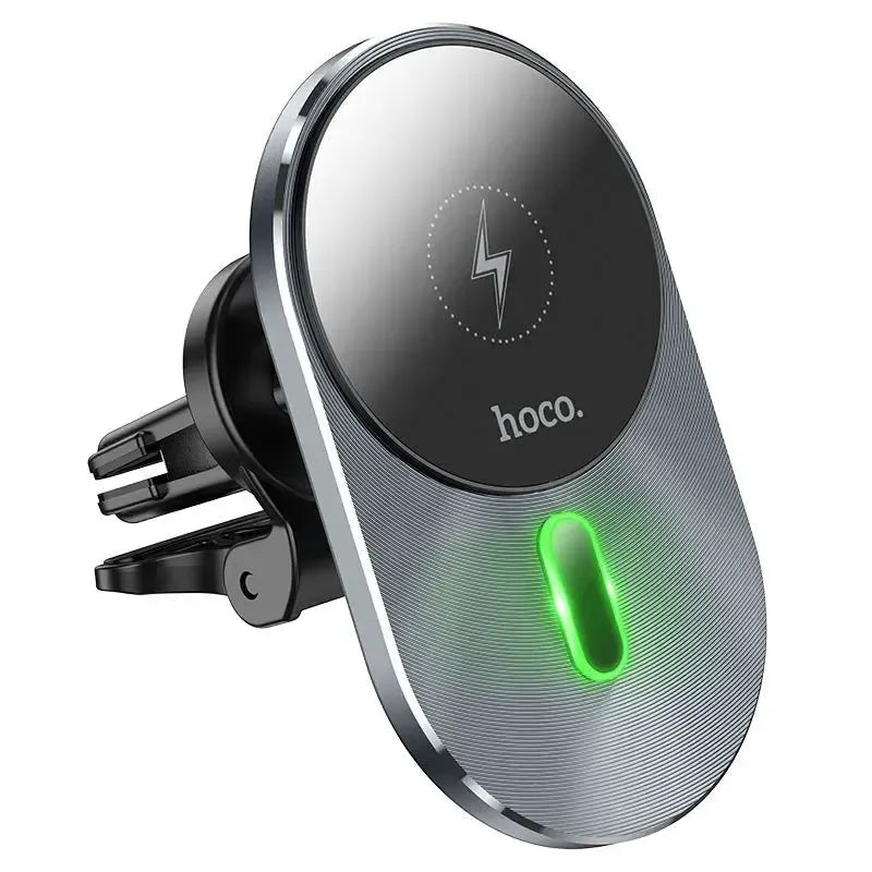 Hoco CA91 Magic Magnetic Car-Vent 15W Wireless Charger Grey-thumbmail-3