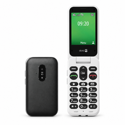Doro E22 Leva — New Black — front and rear studio views