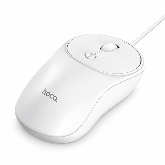 HOCO GM13 white wired mouse