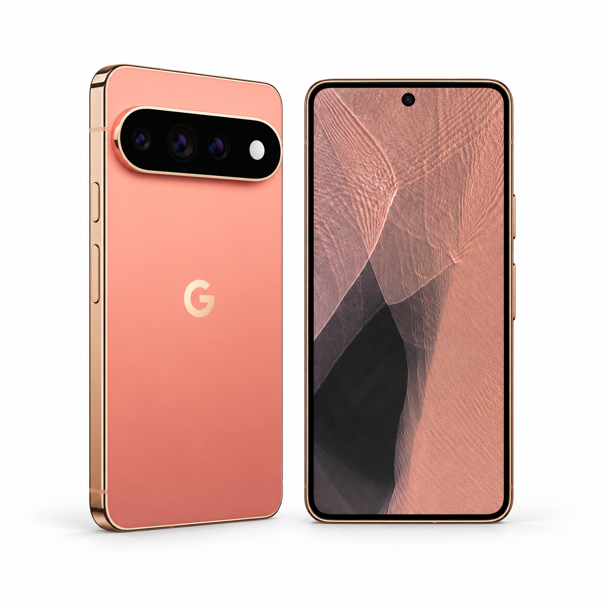Google Pixel 11 Pro 5G 256GB — New Canyon — front and rear studio views
