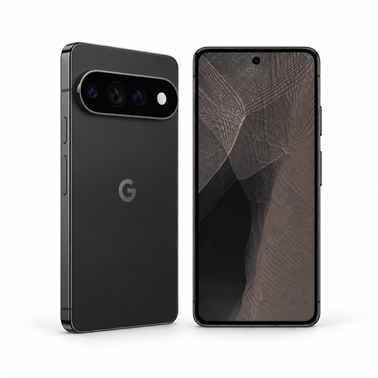 Google Pixel 11 Pro XL 5G 256GB — New Obsidian — front and rear studio views