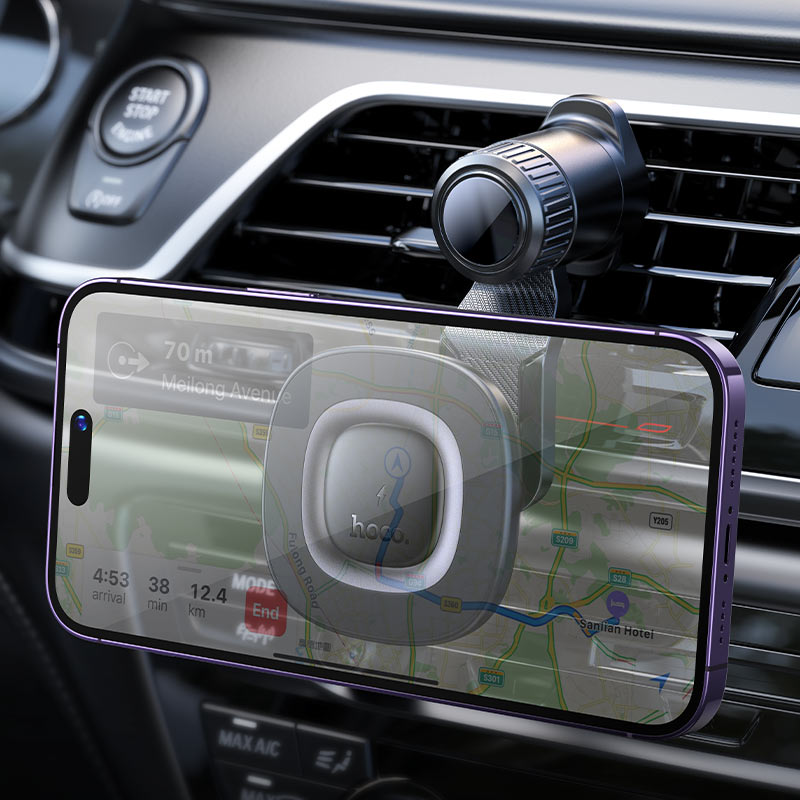 HOCO HW30 Crown magnetic wireless charging car holder air outlet-thumbmail-2