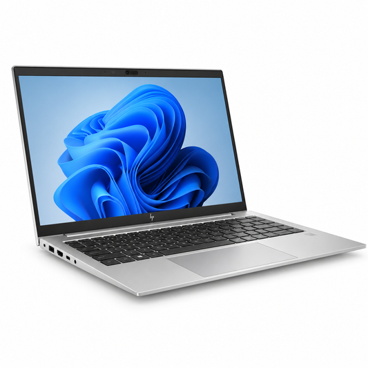 Refurbished HP EliteBook 840 G8 touchscreen laptop in silver