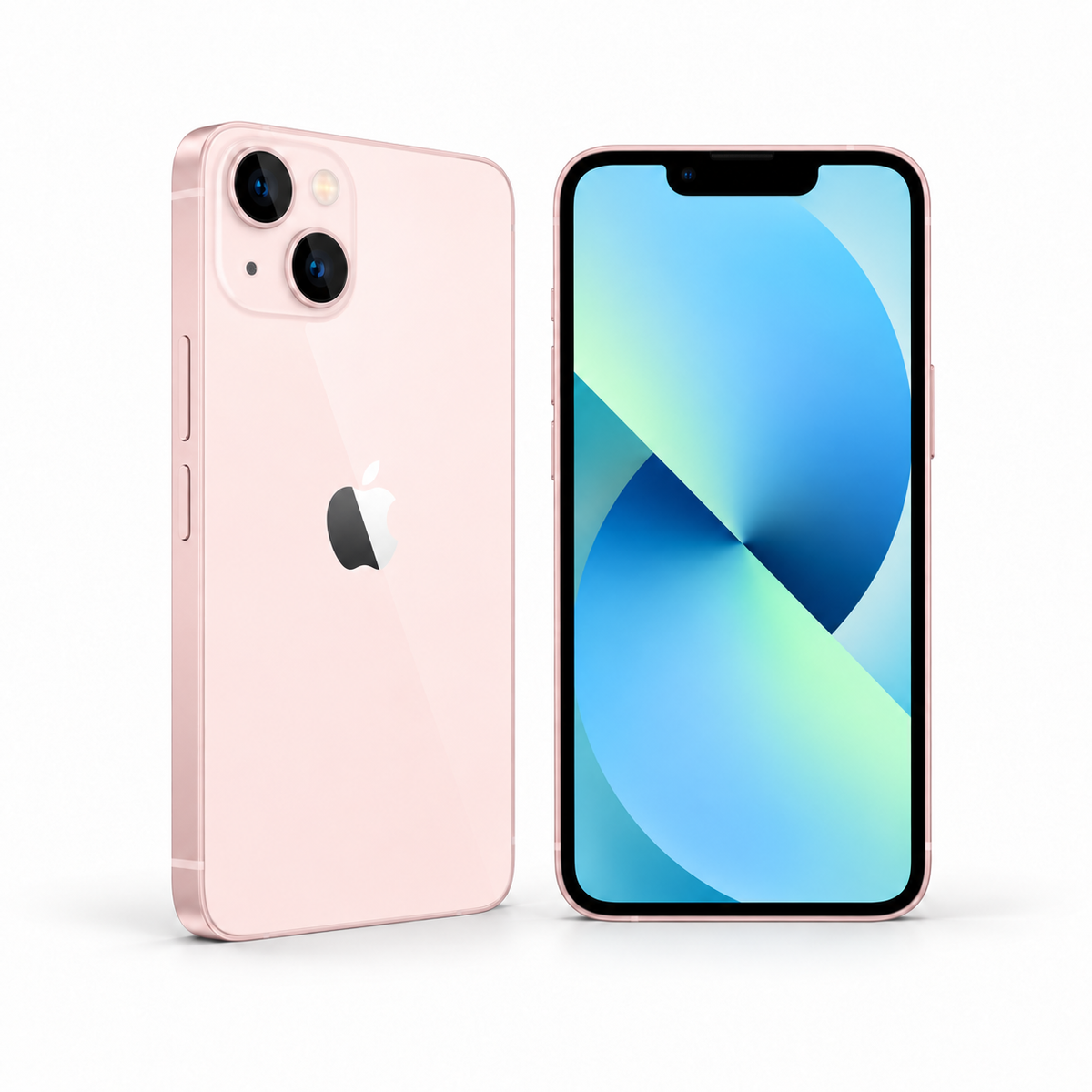 Apple iPhone 13 128GB — Refurbished Pink — front and rear studio views