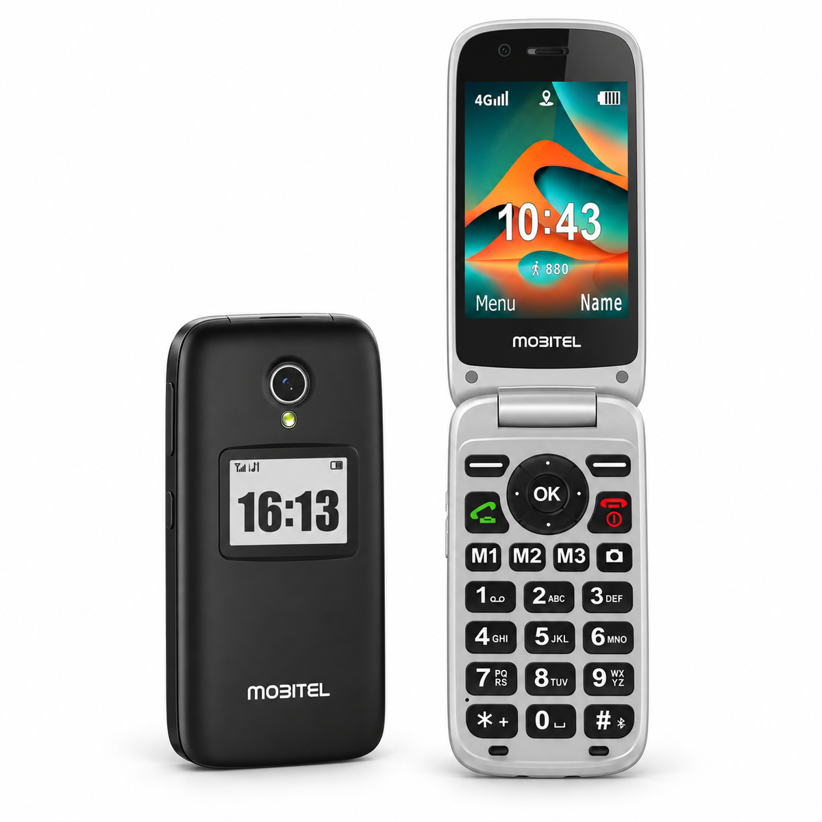Mobitel 8010 — New Black — front and rear studio views