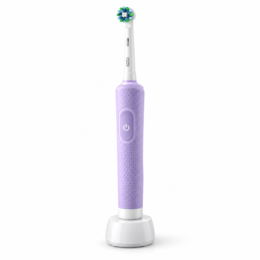 Oral-B Vitality Pro D103 electric toothbrush in lilac with charging base