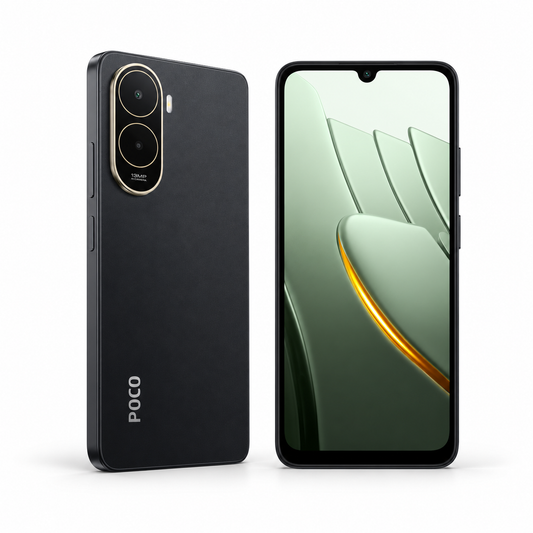 POCO C81 Pro 128GB — New Black — front and rear studio views