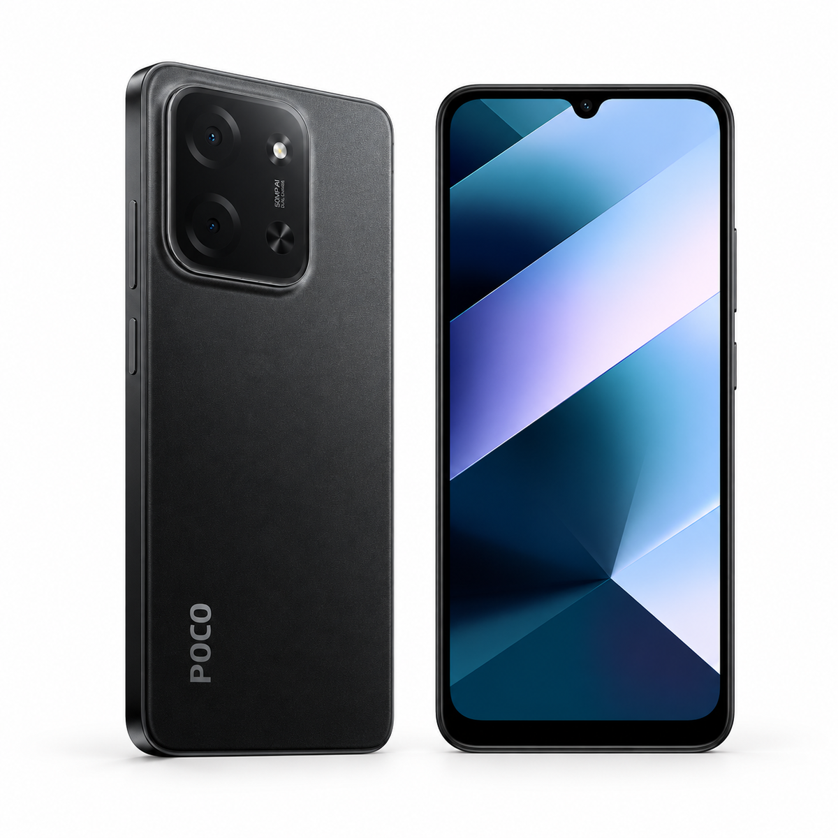 POCO C85 128GB / 256GB — New Black — front and rear studio views
