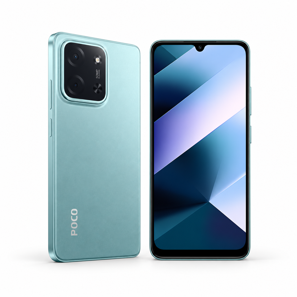 POCO C85 128GB / 256GB — New Green — front and rear studio views