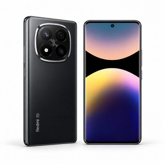 Xiaomi Redmi Note 14 Pro+ 5G 256GB — New Midnight Black — front and rear studio views