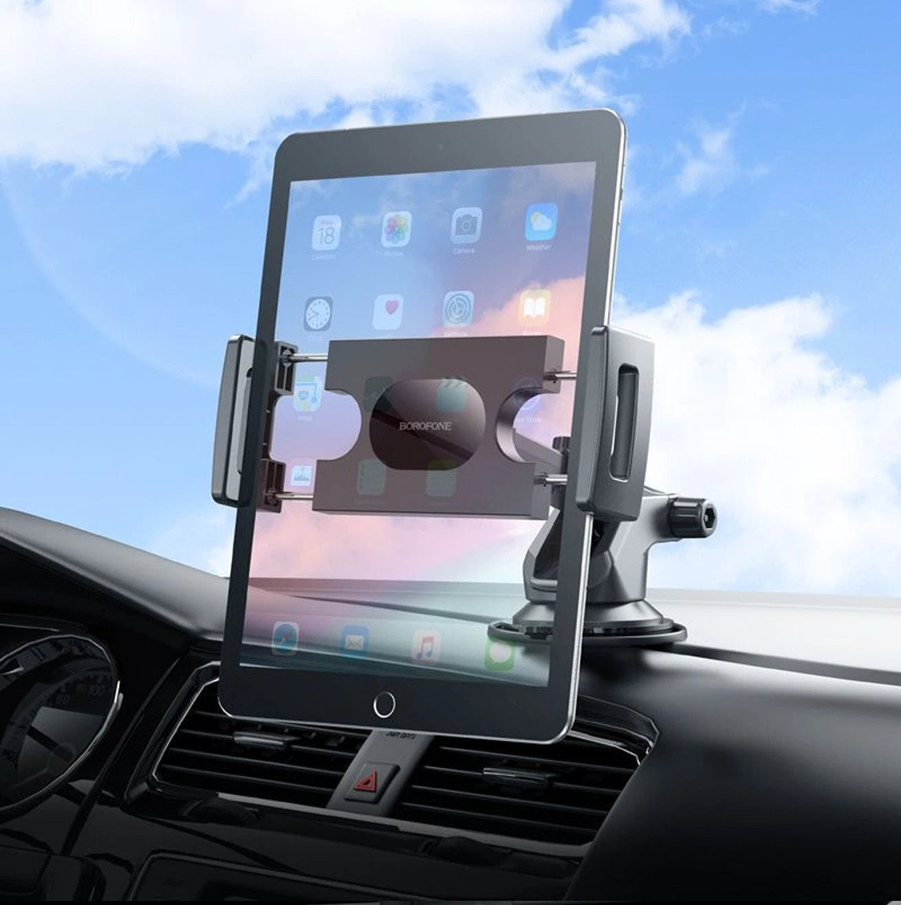BOROFONE BH100 Airy Car Center Console Tablet PC Holder(Black)-thumbmail-3