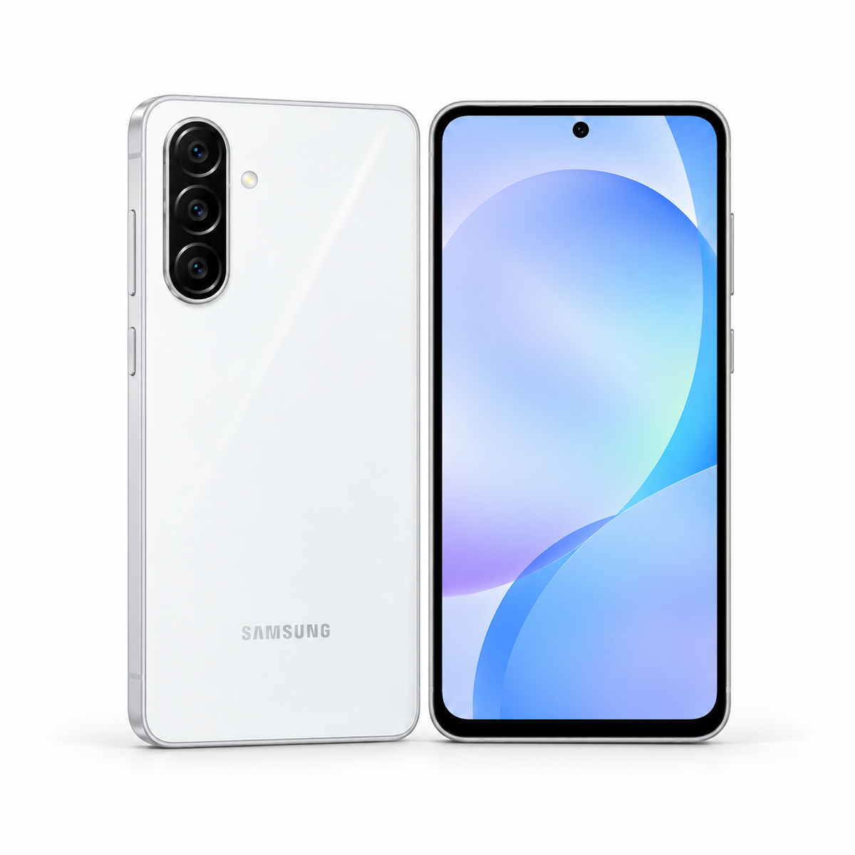 Samsung Galaxy A37 5G 128GB / 256GB — New Awesome White front and angled rear views