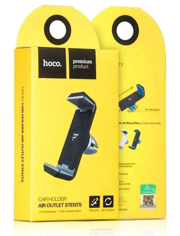 Hoco CPH01 Air-Vent Car Phone Holder Black & Grey