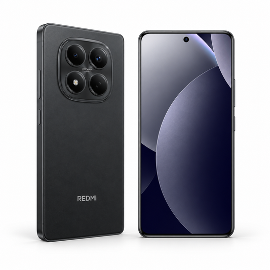 Xiaomi Redmi Note 15 Pro 256GB — New Black — front and rear studio views