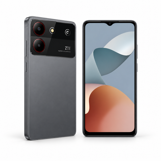 ZTE Blade A54 128GB — New Grey — front and rear studio views